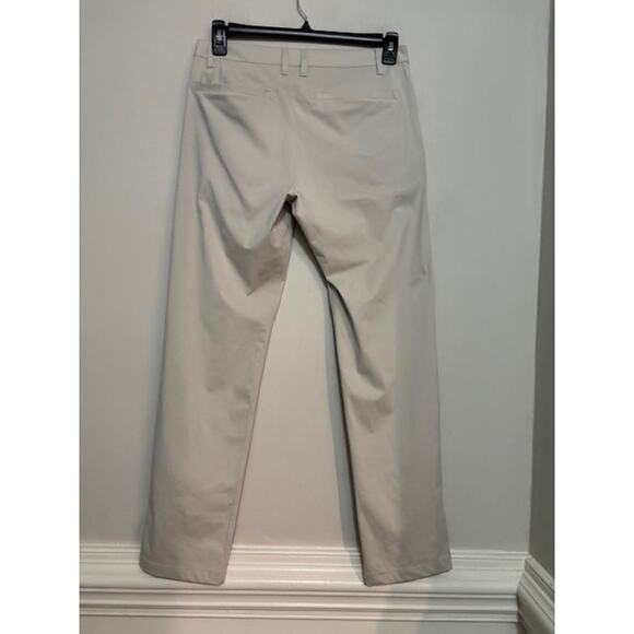 Rhone Pants Trousers 30X32 Straight Leg Light Tan Flat Front Button Snap - Picture 2 of 9